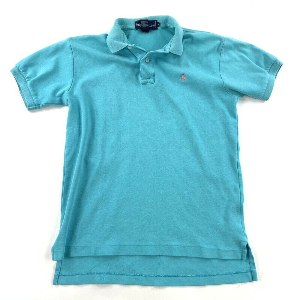 Polo Ralph Lauren Mens Medium Polo Shirt Blue VTG